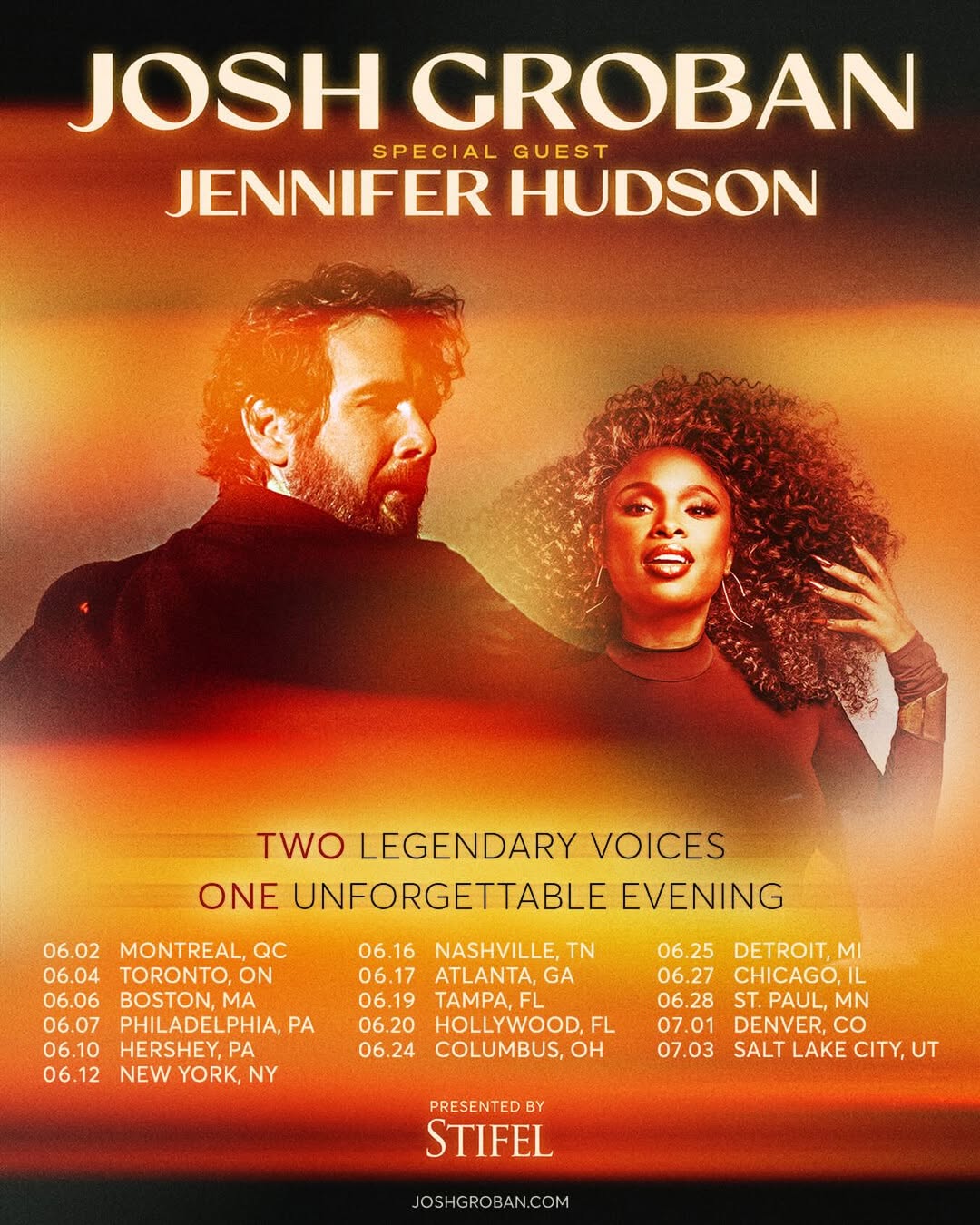 Jennifer Hudson Two Legendary Voices, One Unforgettable Evening Tour Poster 2026